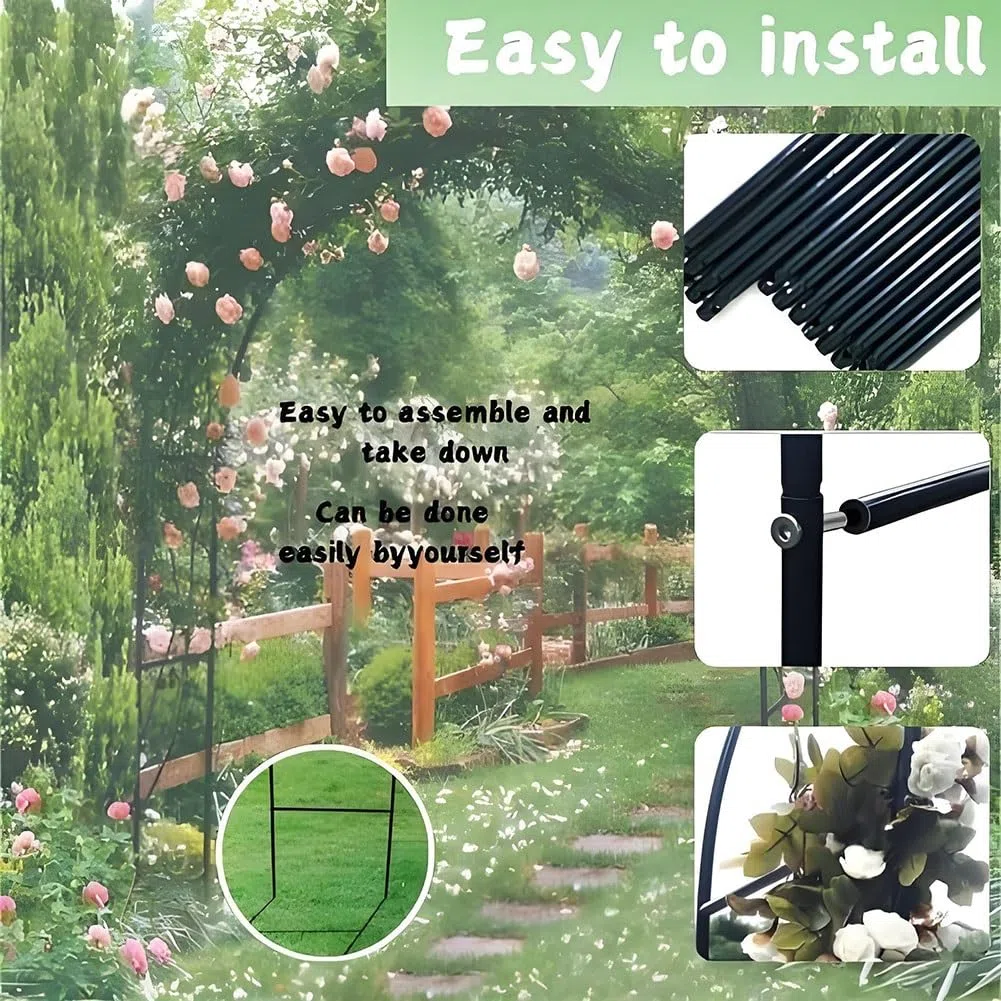 Robusto arco da giardino in metallo per piante rampicanti – graticcio regolabile in bronzo e pergolato da matrimonio, decorazione per esterni, 140 cm di larghezza x 230 cm di altezza, perfetto per
