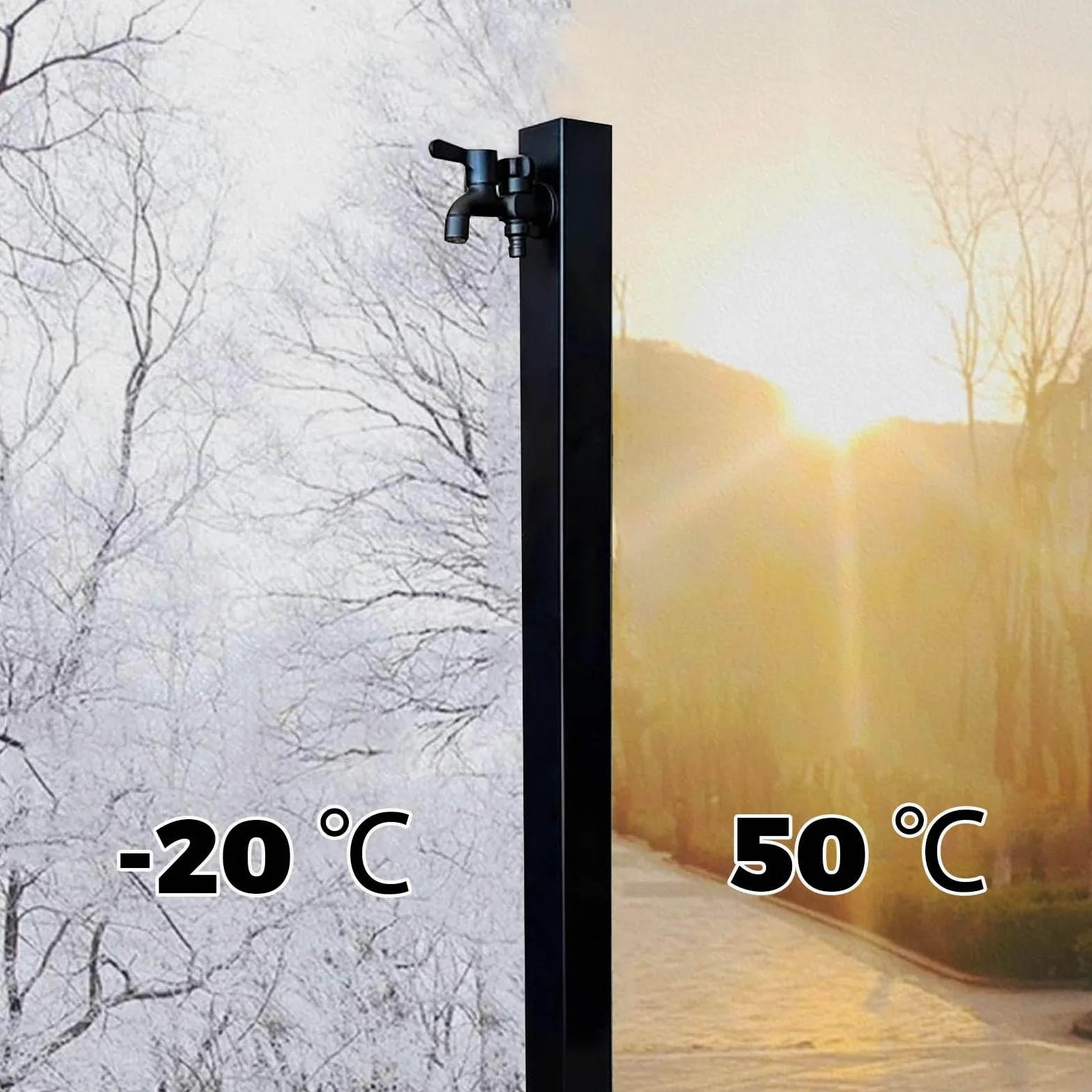 Colonna d'acqua da giardino in acciaio inossidabile per esterni, rubinetto verticale per giardino con supporto per tubo flessibile indipendente, rubinetto per cortile esterno antigelo antigelo(Height: