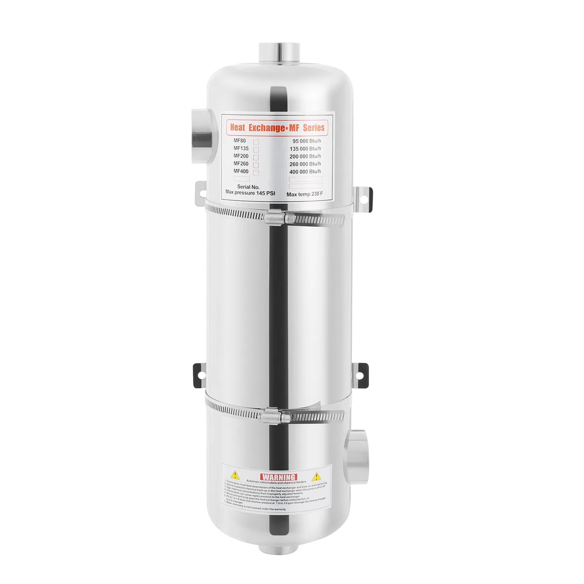 Scambiatore di calore per piscina, in acciaio inox, 60 kW, flusso d'acqua calda 30 l/min, per spa, piscina, riscaldamento solare