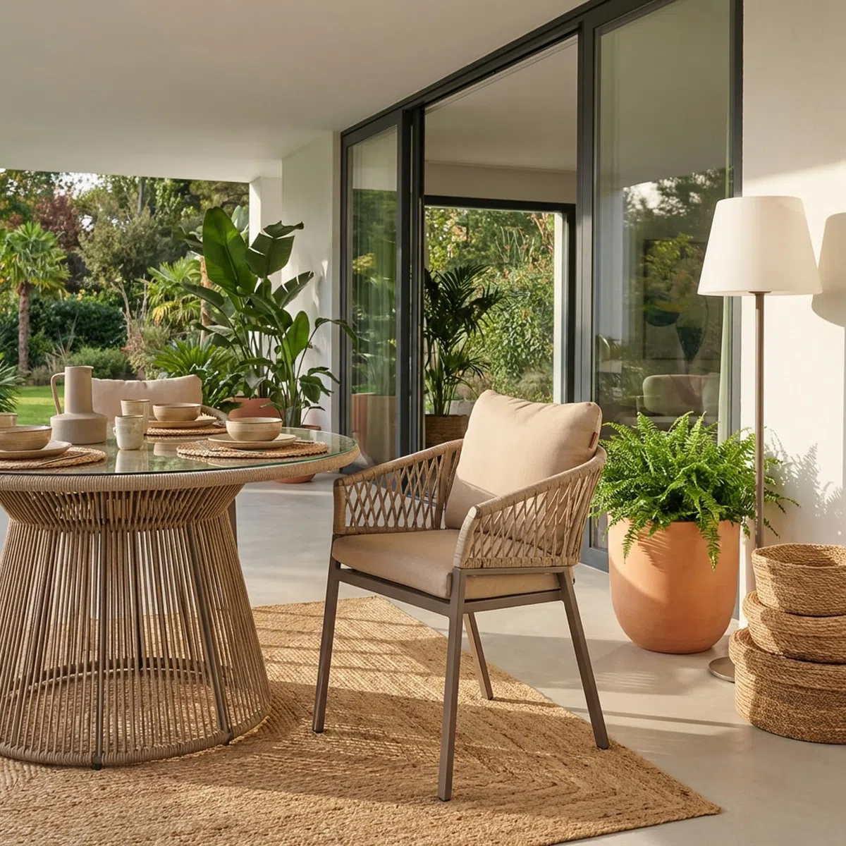 KASANOVA HESPERIDE Sedia da giardino con braccioli Oriengo beige beige