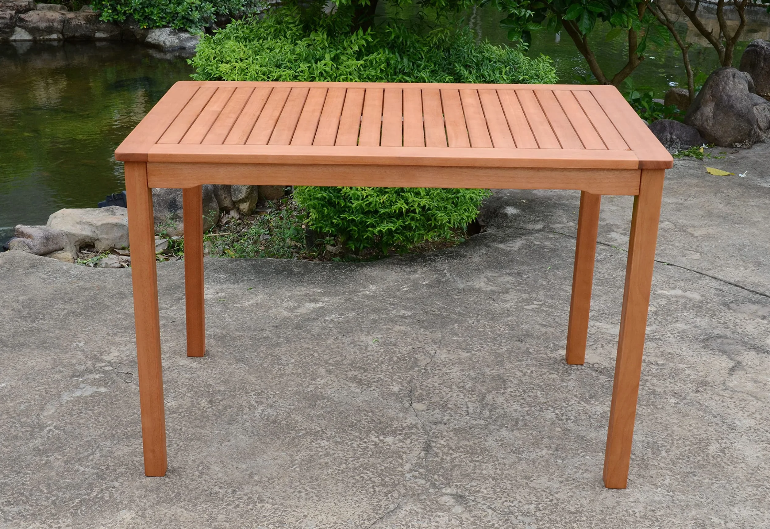 Spetebo Pittsburgh - Tavolo da giardino in eucalipto - 110 x 70 cm - Tavolo da pranzo in legno massiccio FSC oliato - Tavolo resistente alle intemperie per balcone terrazzo giardino d'inverno