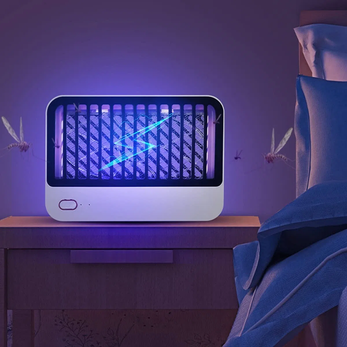 Bug Zapper, lampada portatile antizanzare, antizanzare elettrico montato a parete per interni/esterni, controllo fisico silenzioso delle zanzare