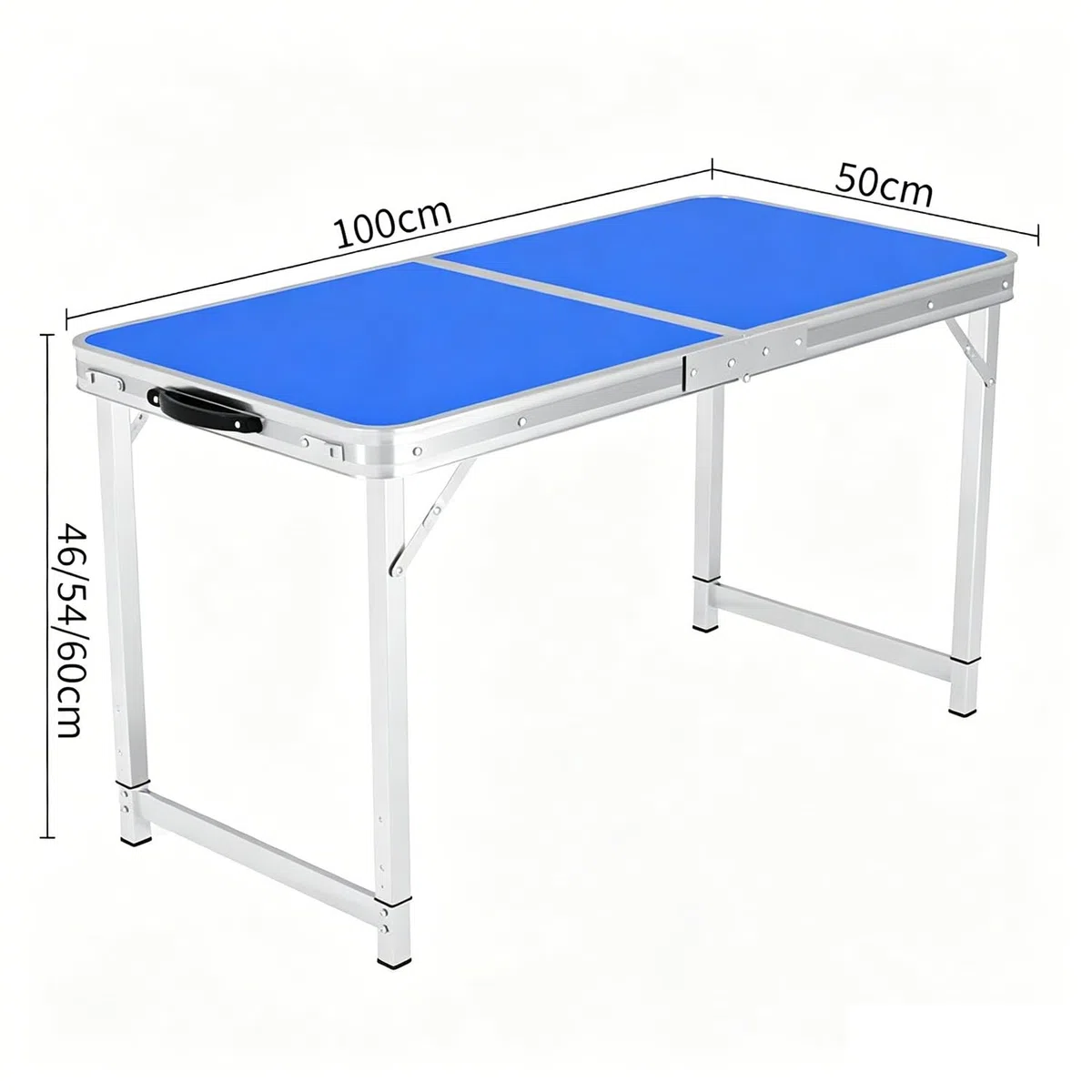 Tavolo Campeggio Pieghevole in Alluminio e MDF, Tavolo da Picnic con 3 Altezze Regolabili Tavolino Portatile per Spiaggia, Balcone, Giardino