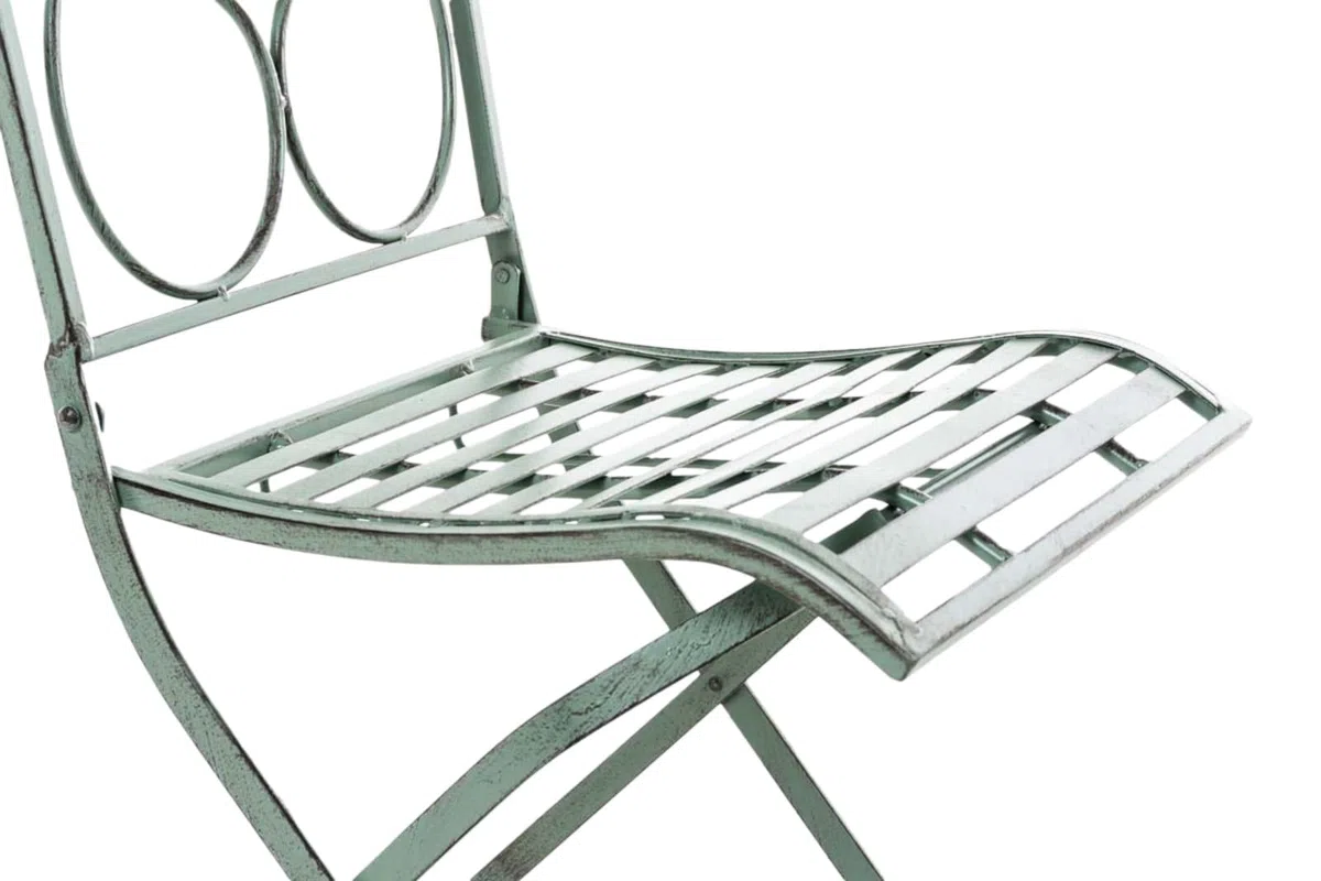 CLP Set di 2 sedie da giardino in ferro Sibell I Sedie pieghevoli con nobili ornamenti Colore:antico-verde