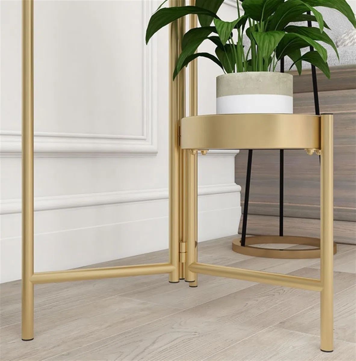 Portavaso in Metallo per Piante, per Interni ed Esterni, Nero, Alto 80 cm, Elegante scaffale Decorativo per casa o Giardino.