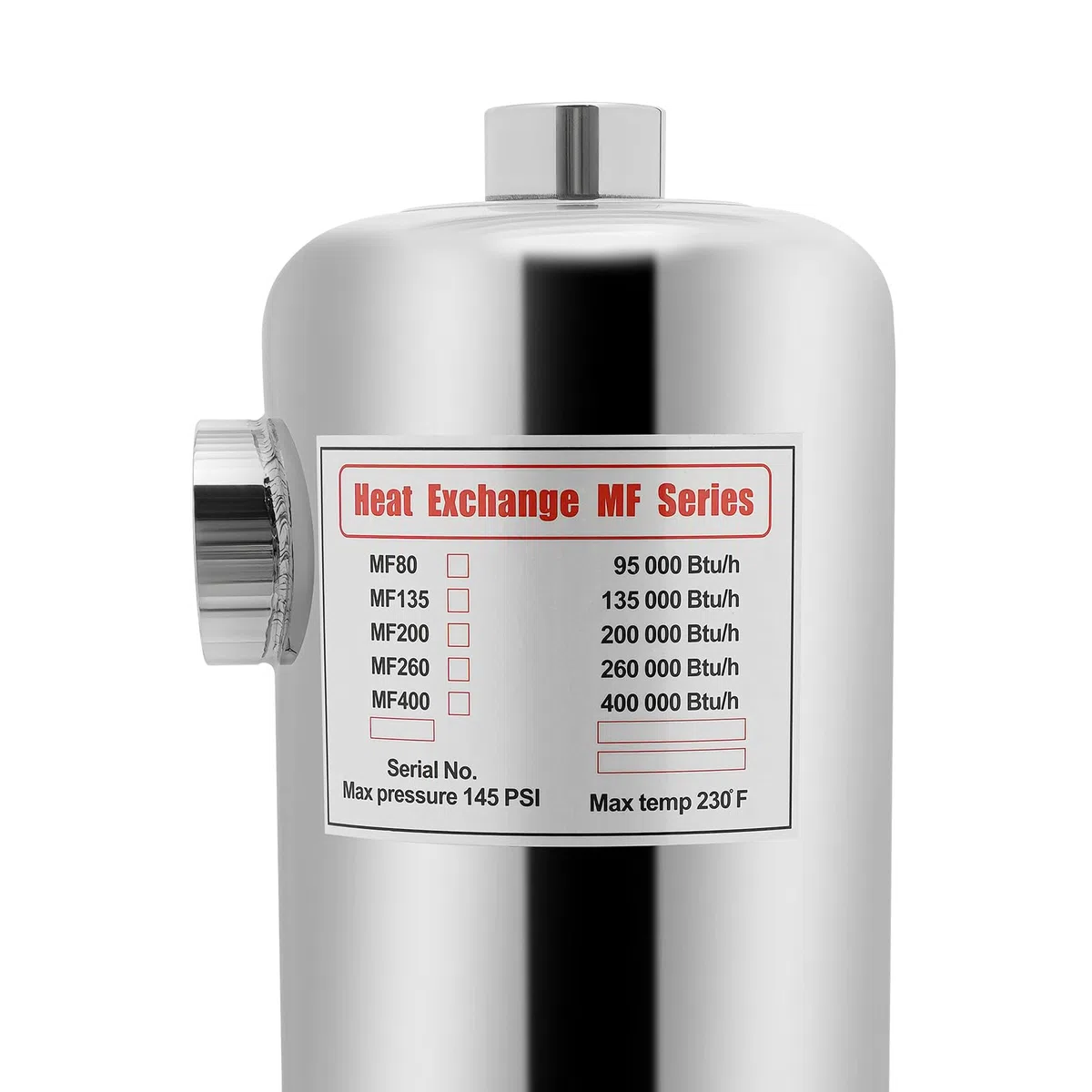 Scambiatore di calore per piscine, 480 x 134 mm, in acciaio inox, per acqua salata e acqua dolce, riscaldamento rapido, facile da installare