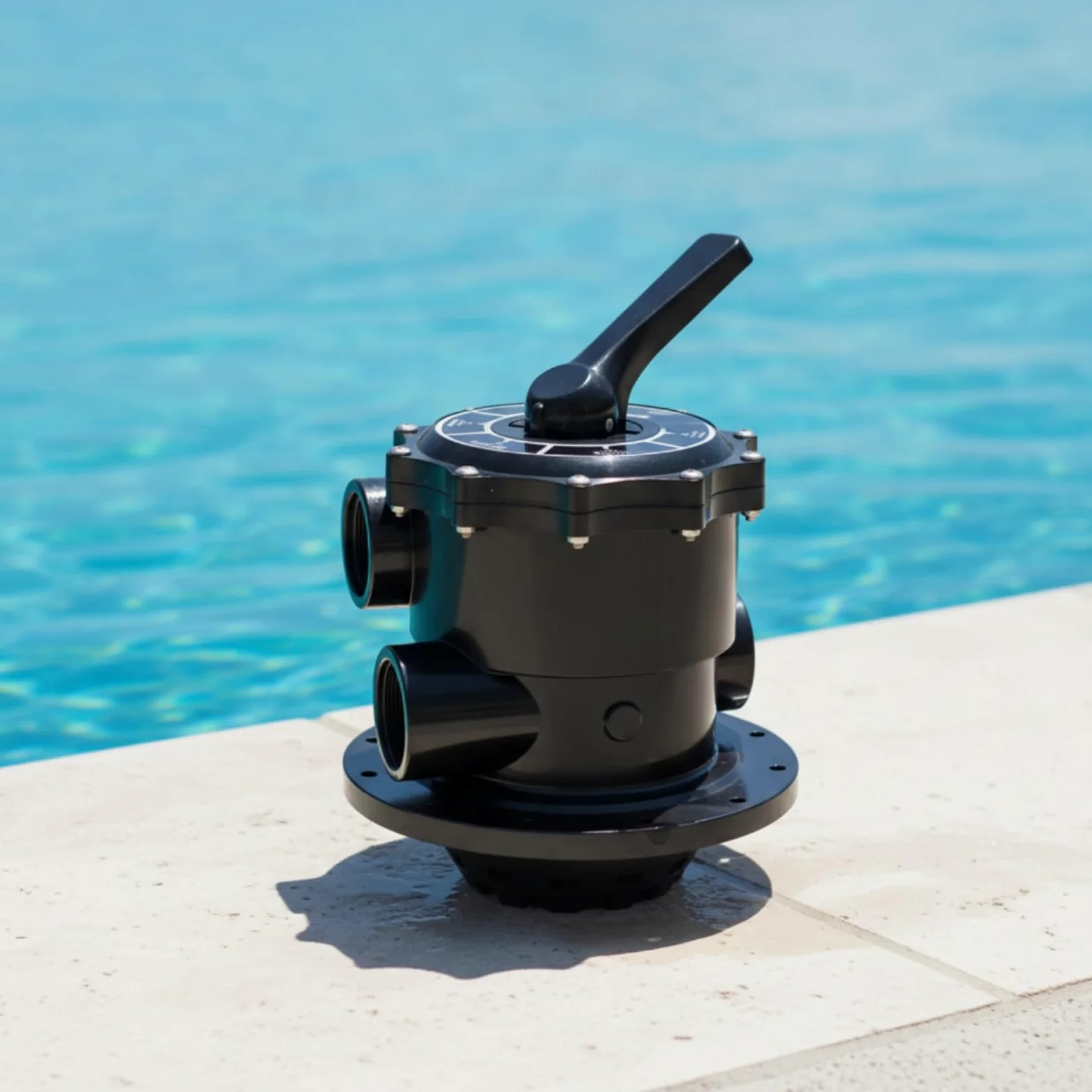 Valvola Selettrice con Manometro Flangiata Valvola a Sei Vie a più Vie per Piscina, Bianco, 1.5 Pollici
