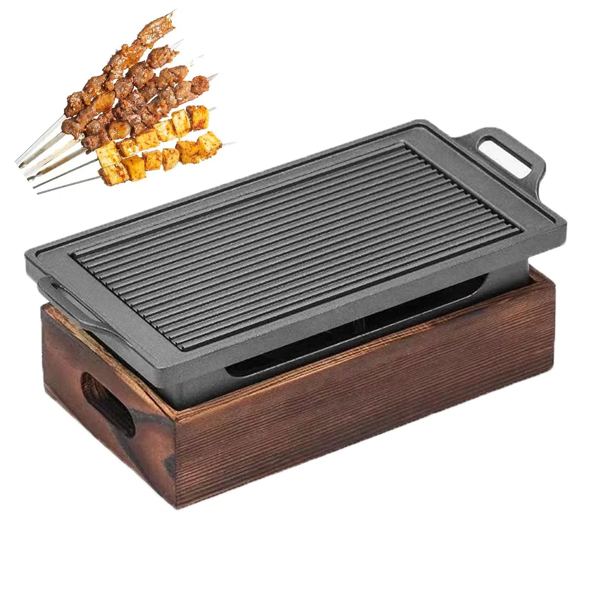 Griglia portatile a carbone giapponese, da tavolo, per campeggio, picnic, feste in giardino, cene in famiglia, barbecue al coperto per il tempo libero