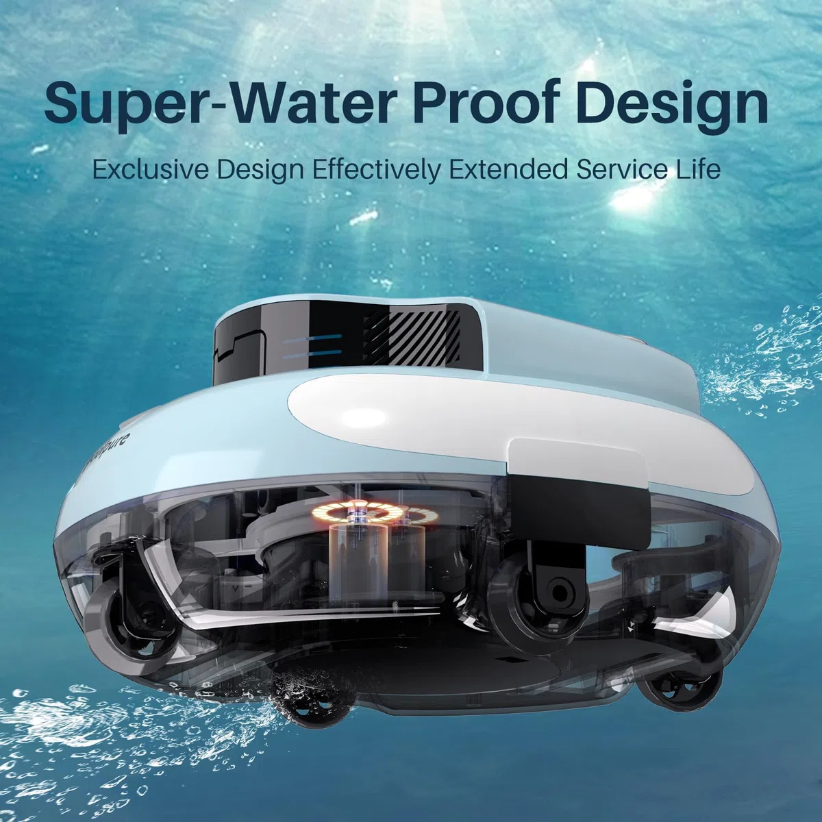 AquaGuard SE III - Robot pulitore per piscine senza fili, con doppio motore da 30 W, parcheggio, ideale per piscine fino a 120 metri, autonomia di 120 minuti, robot aspirapolvere per piscina