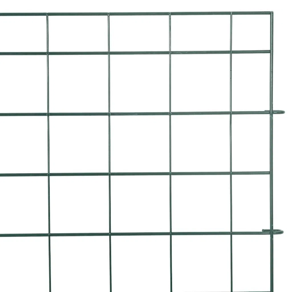 Set di Recinzione per Laghetto 5 pezzi in Acciaio Verde 100 x 50 cm Barriera Modulari per Giardini Esterni, Divisori di Protezione e Confini per Spazi All'Aperto