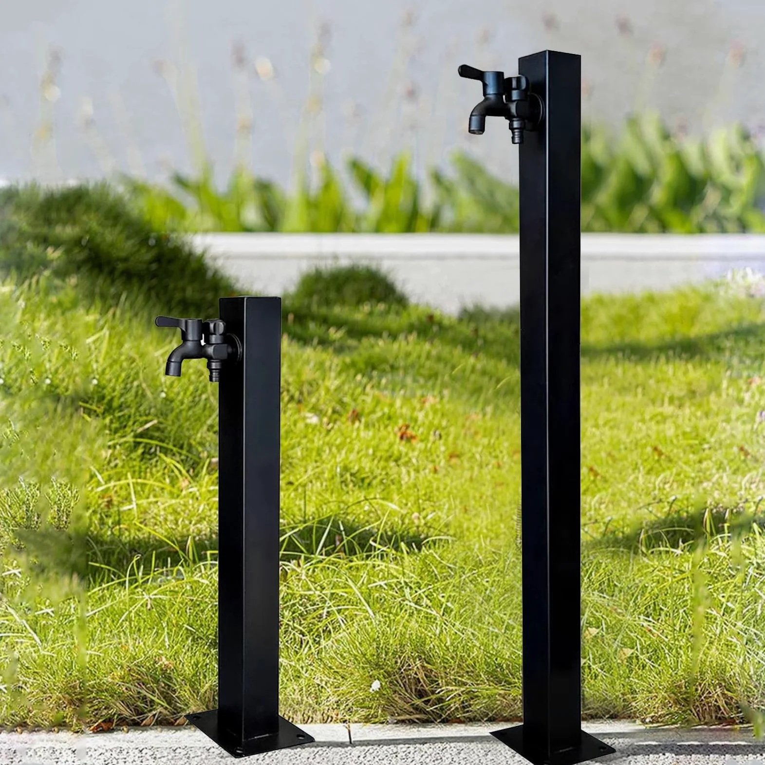 Colonna d'acqua da giardino in acciaio inossidabile per esterni, rubinetto verticale per giardino con supporto per tubo flessibile indipendente, rubinetto per cortile esterno antigelo antigelo(Height: