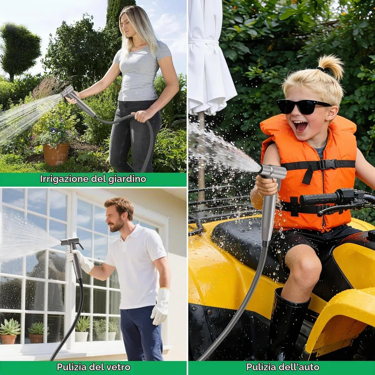 Colonna del Rubinetto da Giardino in Acciaio Inossidabile 304, Fontana d'Acqua Indipendente con Rubinetto A Doppia Uscita E Tubo Interno in Acciaio Inox, per Esterno Casa Giardino,Black-60cm