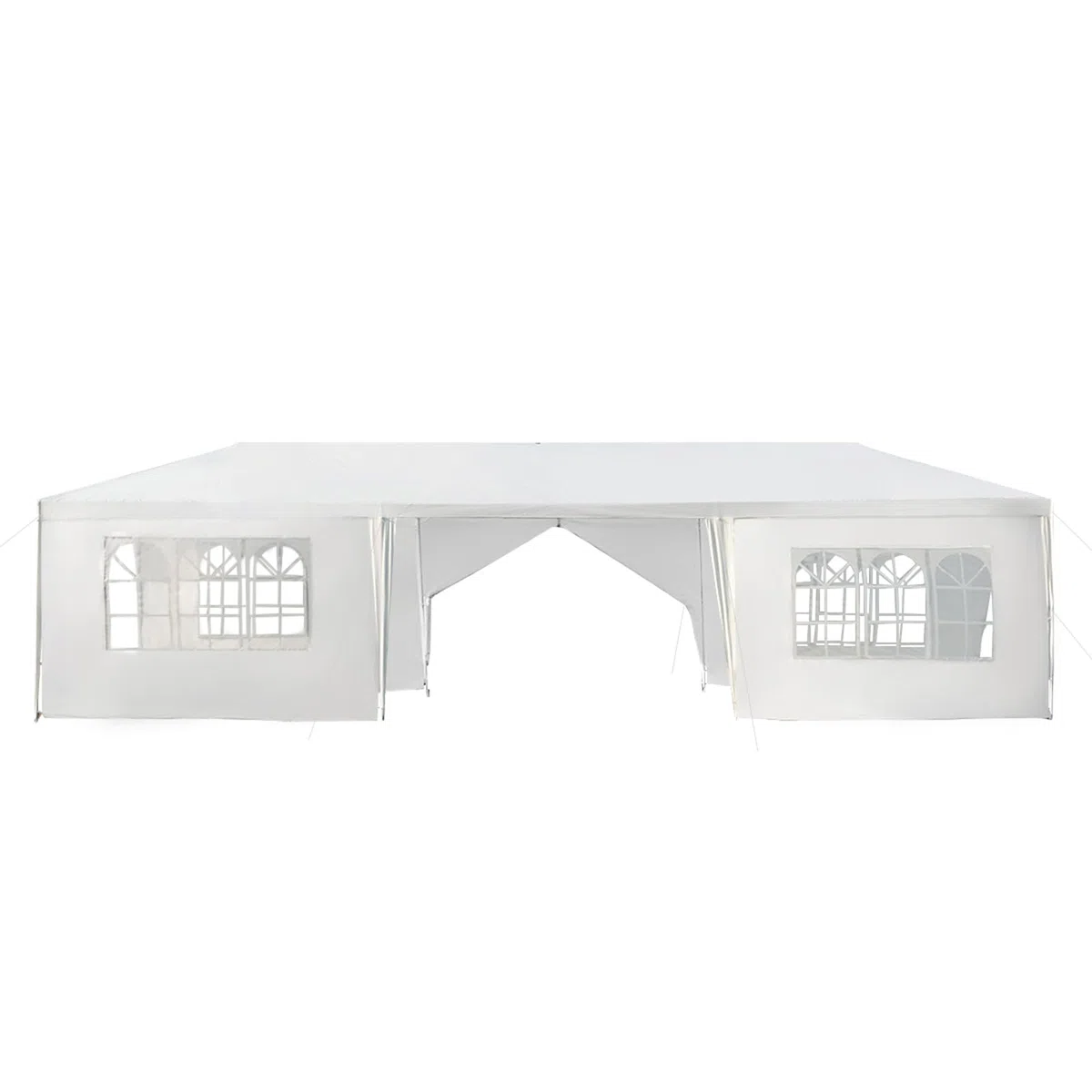 KOMFOTTEU Gazebo da Giardino Pieghevole 3x9m 8 Pareti Protezione UV Bianco | Tenda da Birra per Feste e Matrimoni, con Struttura in Metallo