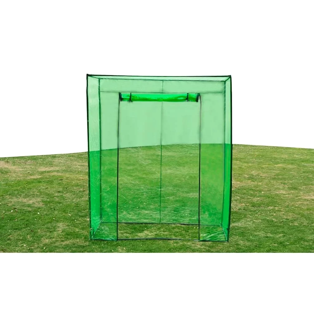 Serra con telaio in acciaio PVC, copertura antistrappo verde, 170 x 80 x 200 cm, porta arrotolabile, per pomodori, serra, aiuola, balcone, terrazza, piante, protezione antigelo, cura del