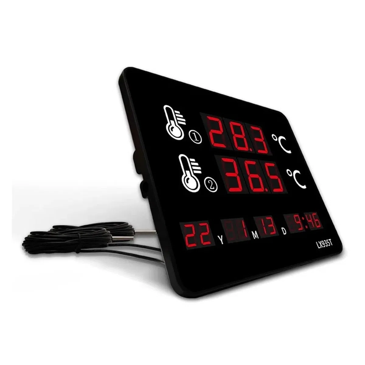 Termometro Digitale A Doppia Temperatura Resistente Alle Alte Temperature, Adatto For Piscine E Saune Lettura Accurata Della Temperatura(LX935T-A)