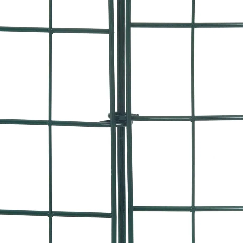 Set di Recinzione per Laghetto 5 pezzi in Acciaio Verde 100 x 50 cm Barriera Modulari per Giardini Esterni, Divisori di Protezione e Confini per Spazi All'Aperto