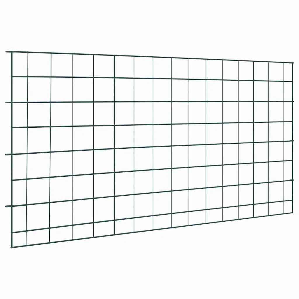 Set di Recinzione per Laghetto 5 pezzi in Acciaio Verde 100 x 50 cm Barriera Modulari per Giardini Esterni, Divisori di Protezione e Confini per Spazi All'Aperto