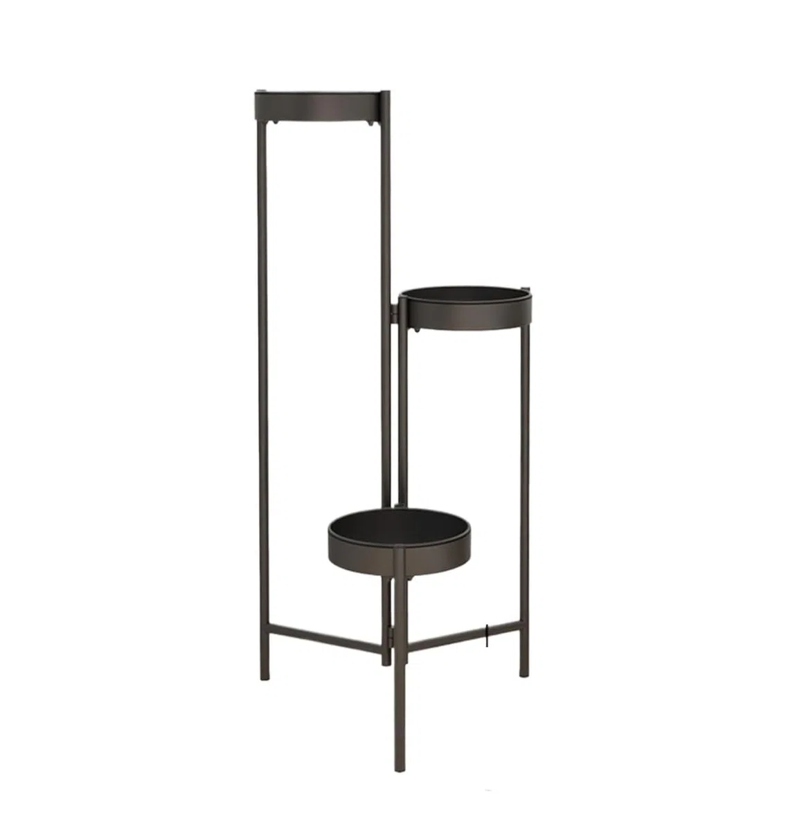 Portavaso in Metallo per Piante, per Interni ed Esterni, Nero, Alto 80 cm, Elegante scaffale Decorativo per casa o Giardino.