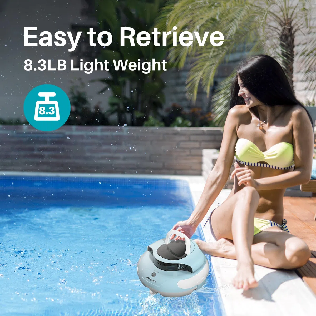 AquaGuard SE III - Robot pulitore per piscine senza fili, con doppio motore da 30 W, parcheggio, ideale per piscine fino a 120 metri, autonomia di 120 minuti, robot aspirapolvere per piscina