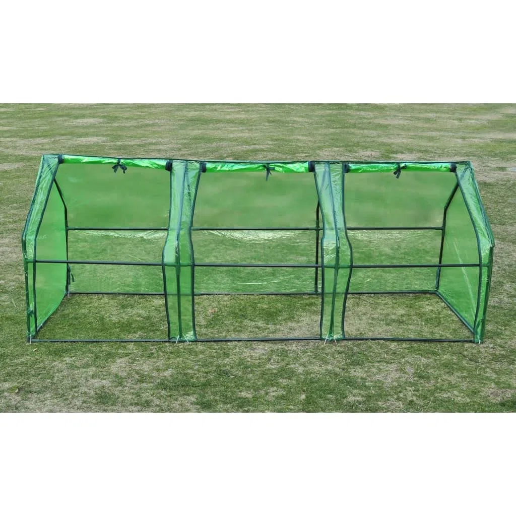 Serra con 3 porte, 240 x 90 x 90 cm, per giardinieri amatoriali e professionisti, resistente alle intemperie, casetta per pomodori, aiuola, protezione antigelo, telaio in acciaio stabile