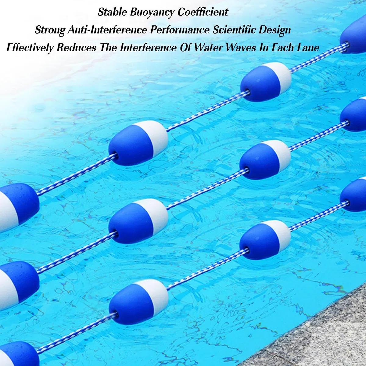 Corda divisoria for corsia della piscina, linea di segnalazione della | Resistente linea di boa galleggiante con moschettone for piscina pubblica di allenamento Hot Spring Lake Yacht Dock(15 meter)