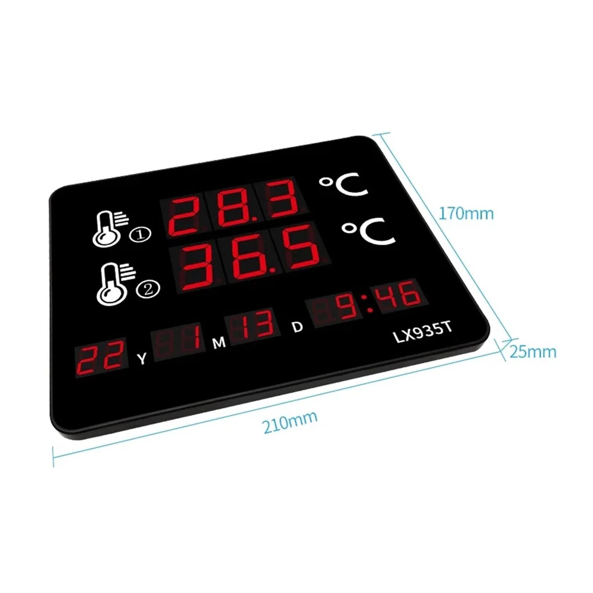 Termometro Digitale A Doppia Temperatura Resistente Alle Alte Temperature, Adatto For Piscine E Saune Lettura Accurata Della Temperatura(LX935T-A)
